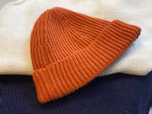 Orange Alpaca Bob Hat Beanie close up