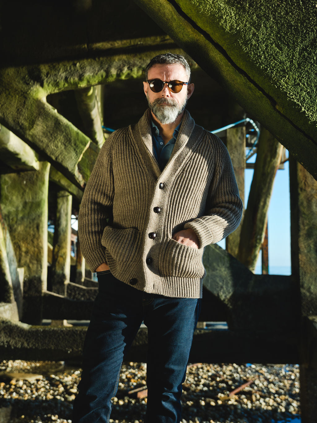 Limited Edition Trio Brown - Merino Wool Shawl Collar Cardigan – Barrington  Ayre