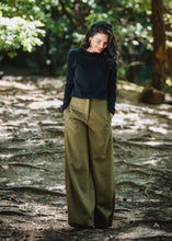 High waisted, wide leg trousers