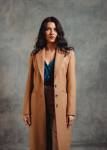 Ladies Peak Collared Wool Overcoat