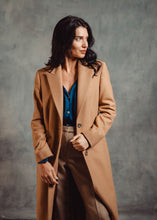 Ladies Peak Collared Wool Overcoat