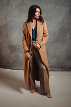 Ladies Peak Collared Wool Overcoat