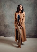 Ladies Peak Collared Wool Overcoat