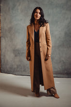 Ladies Peak Collared Wool Overcoat