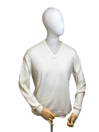 White V Neck Mens - Medium
