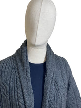 Ladies Cable Merino Wool Tie Cardigan - Medium