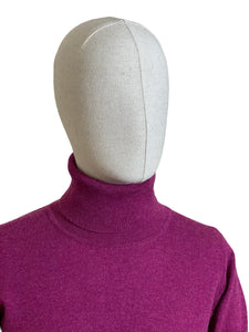 Ladies Cashmere Rollneck - Berry - Small