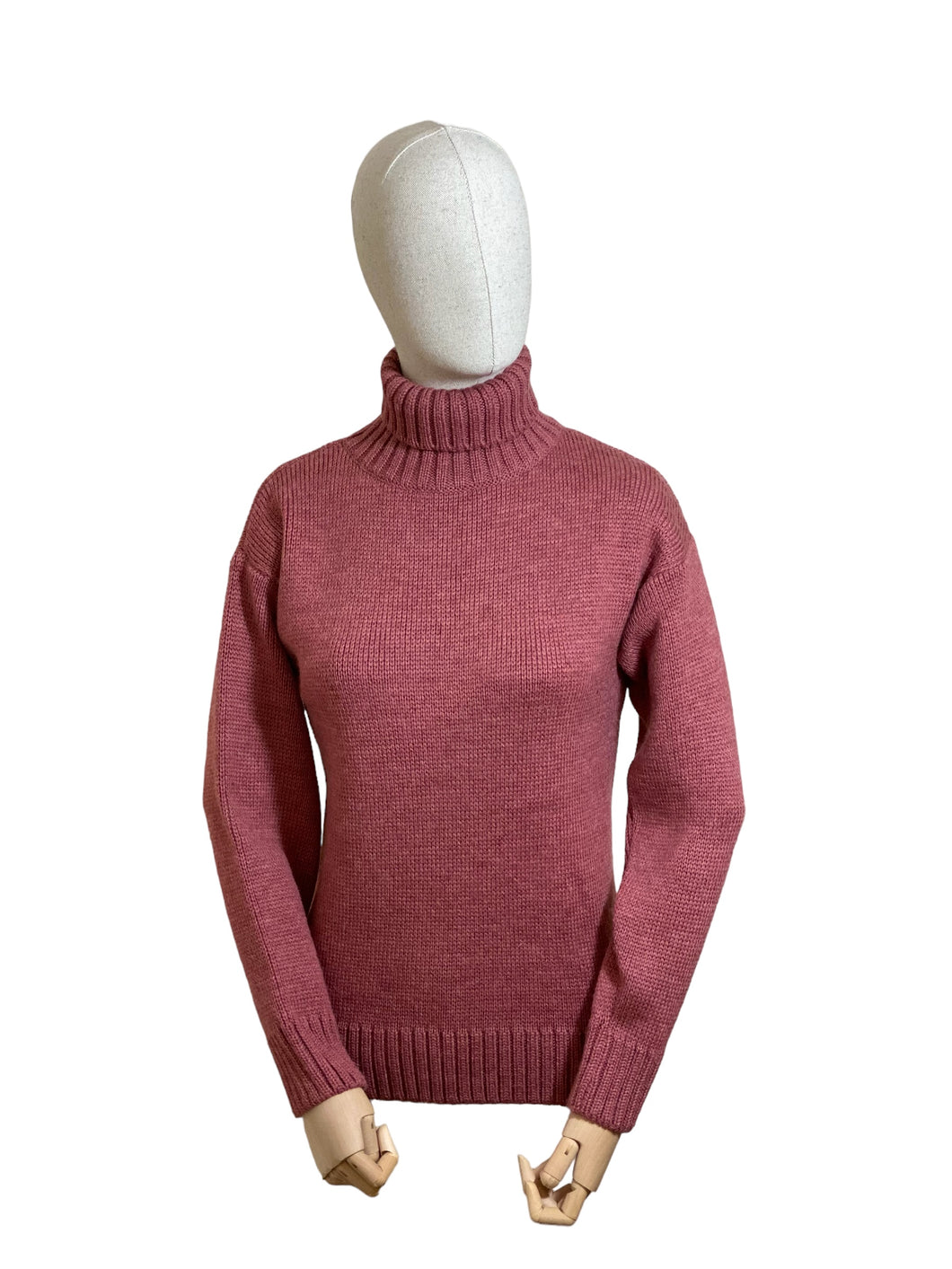 Ladies Roll Neck Cropped Merino Wool - Size 8