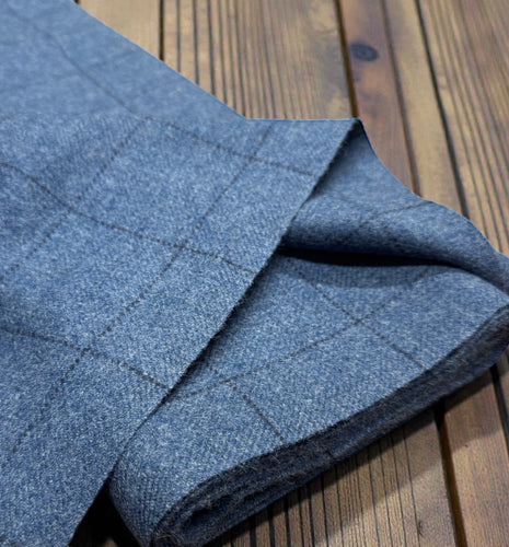 Blue Tweed with Navy Overcheck