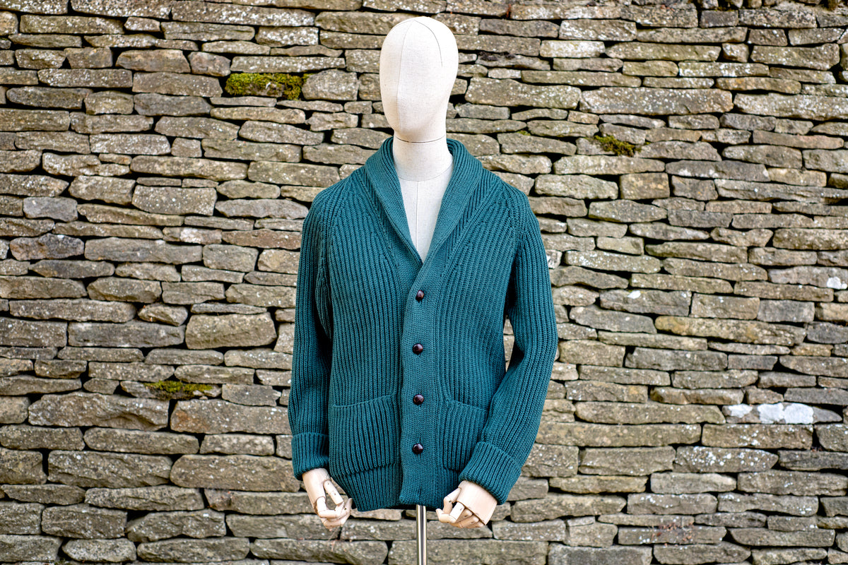 merino wool shawl collar cardigan