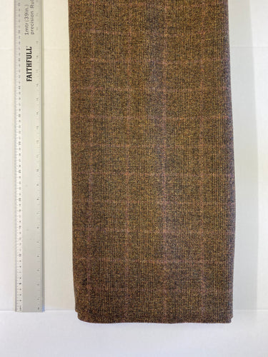 Rich Brown Glen Check Tweed with red overcheck