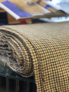 Brown and Green Houndstooth Tweed